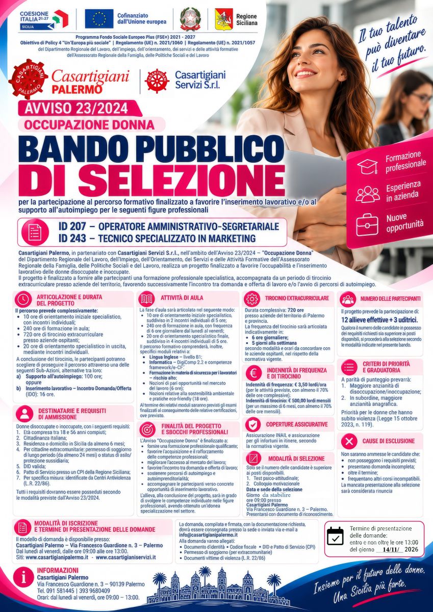 AVVISO 23/2024 BANDO DI SELEZIONE